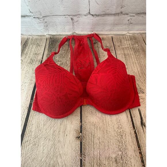 PINK Victoria's Secret Other - PINK BY VS Women's Red Lace Lightly Lined Underwire Bra / Size: 32DD